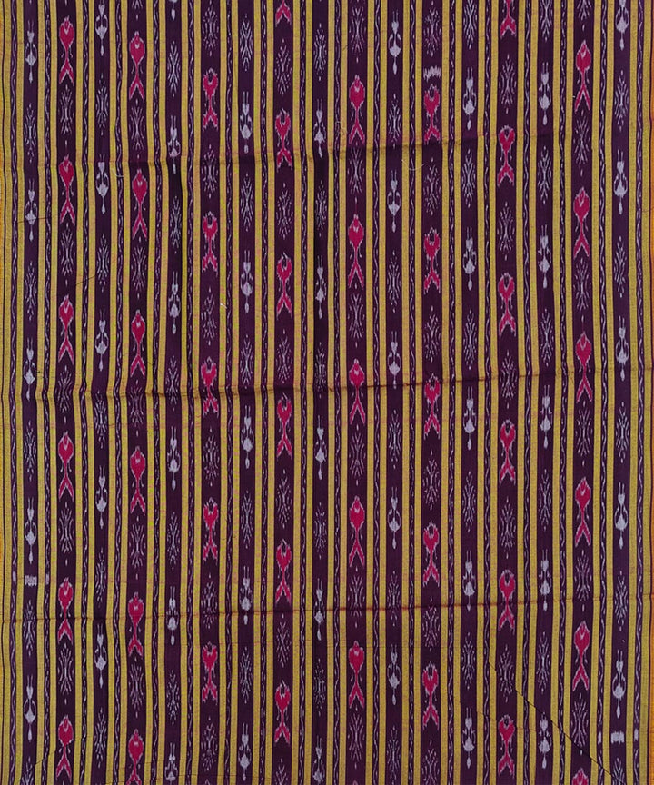 Maroon cream handloom cotton sambalpuri dress material