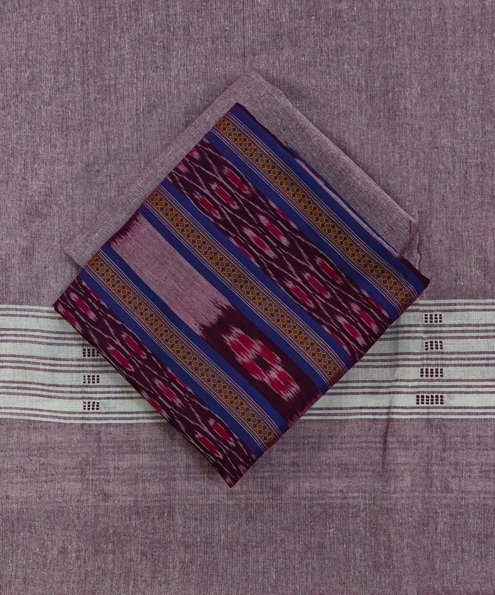 Purple handloom cotton sambalpuri dress material