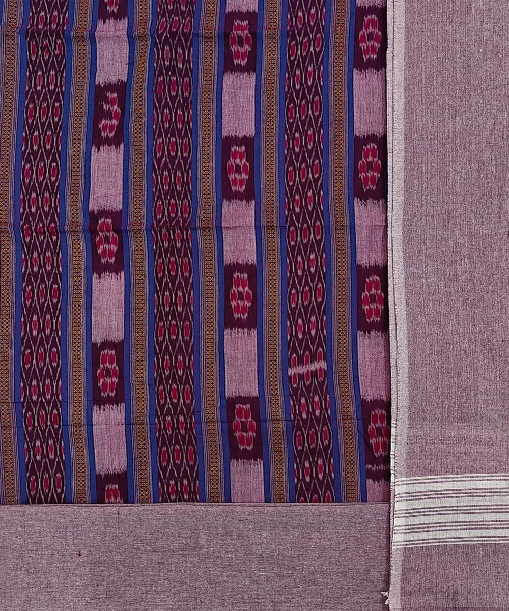 Purple handloom cotton sambalpuri dress material