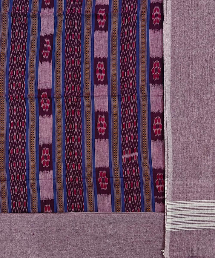 Purple handloom cotton sambalpuri dress material