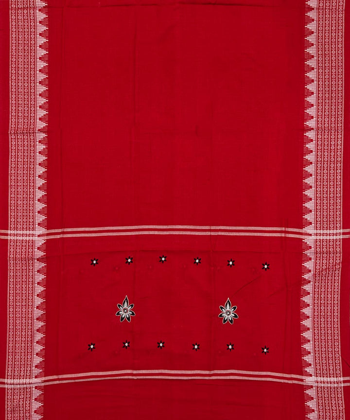 Black Red Handwoven Cotton Sambalpuri Dress Material