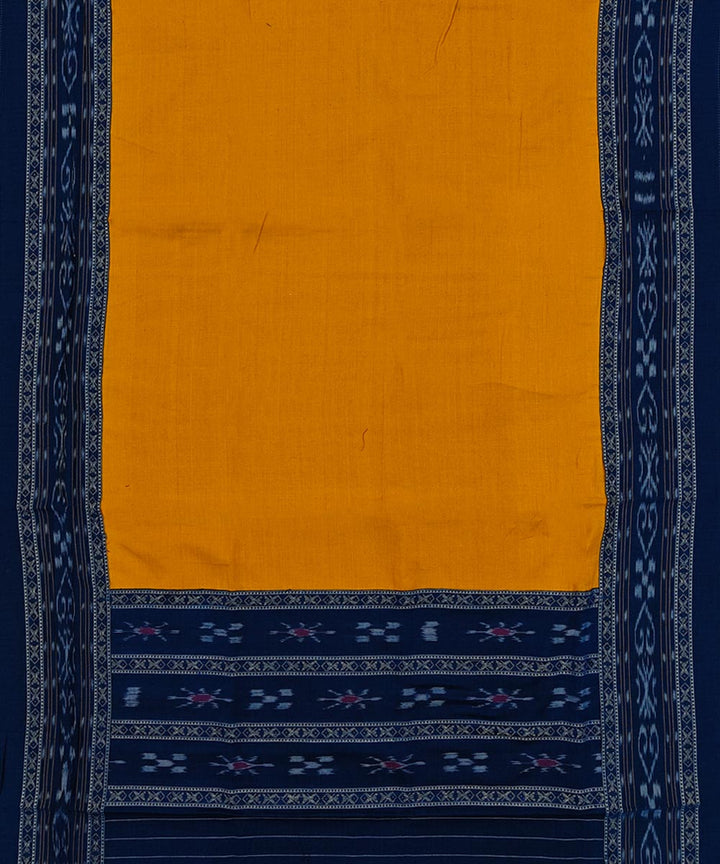 Navy Blue Yellow Handwoven Cotton Sambalpuri Dress Material