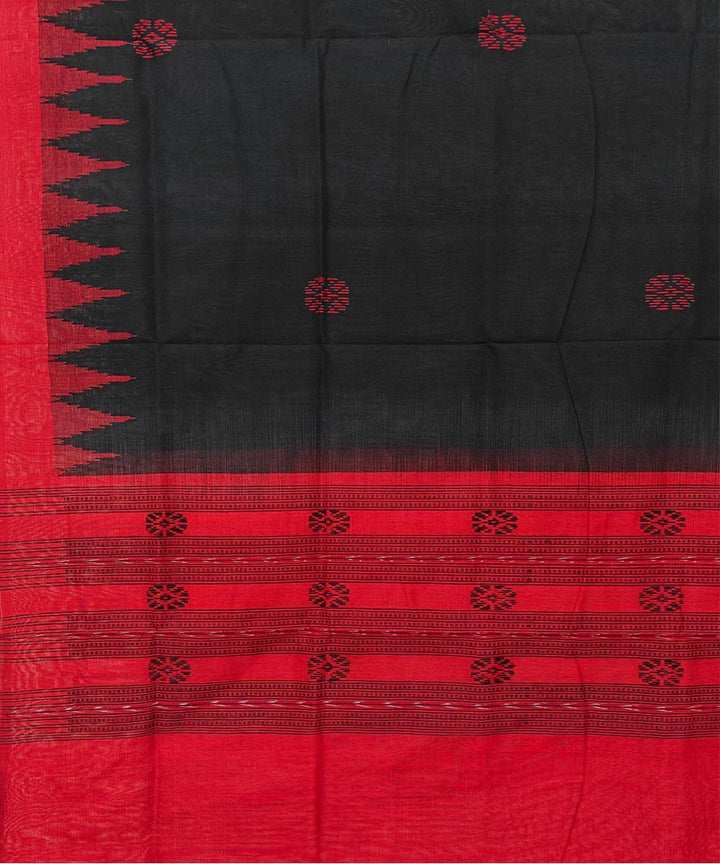 Black red handwoven cotton sambalpuri dupatta