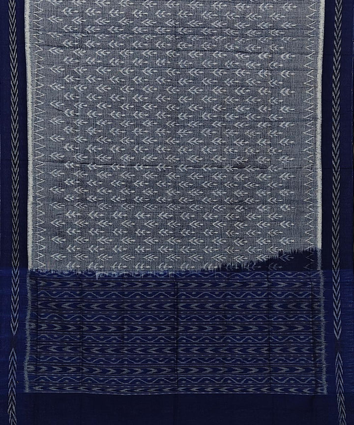 Grey blue handwoven cotton sambalpuri dupatta