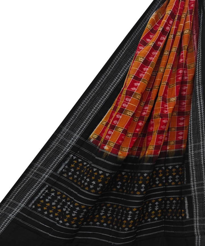 Multicolor black handwoven cotton sambalpuri dupatta