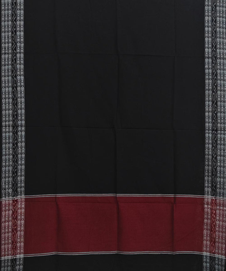 Maroon black handwoven cotton sambalpuri dupatta