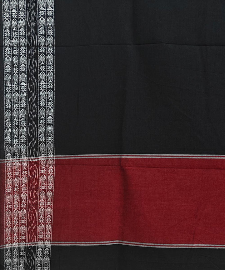Maroon black handwoven cotton sambalpuri dupatta