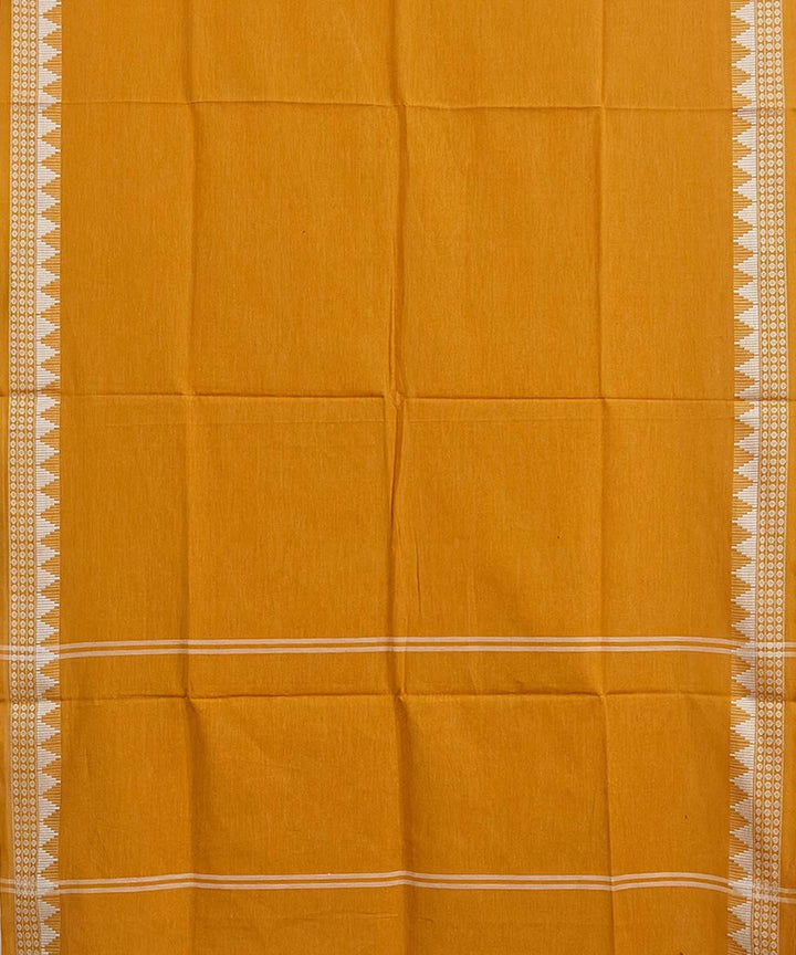Orange white handwoven cotton sambalpuri dupatta