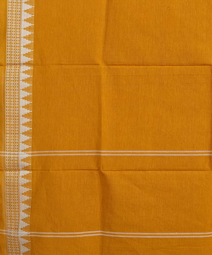 Orange white handwoven cotton sambalpuri dupatta