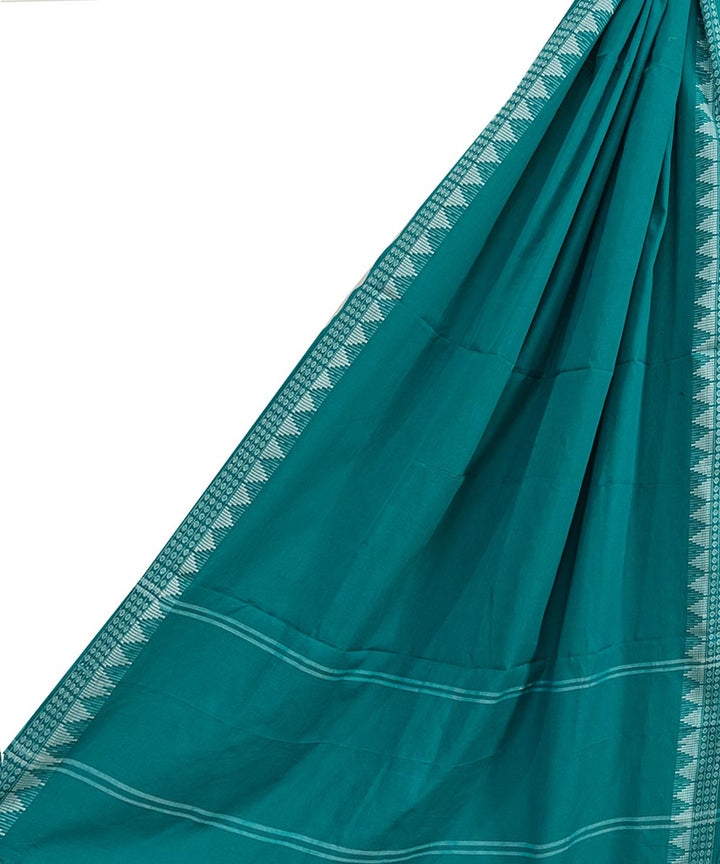 Rama green white handwoven cotton sambalpuri dupatta