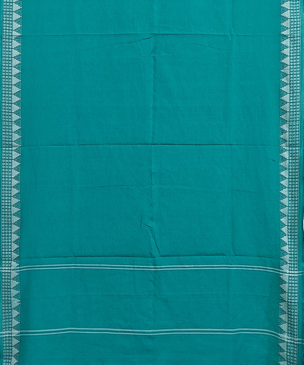 Rama green white handwoven cotton sambalpuri dupatta