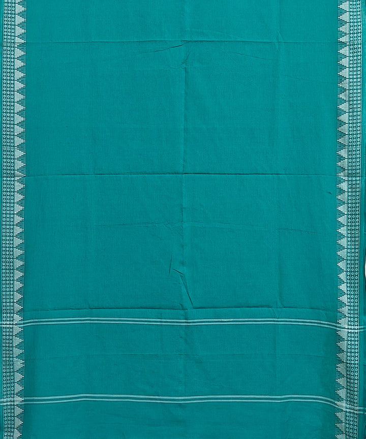 Rama green white handwoven cotton sambalpuri dupatta