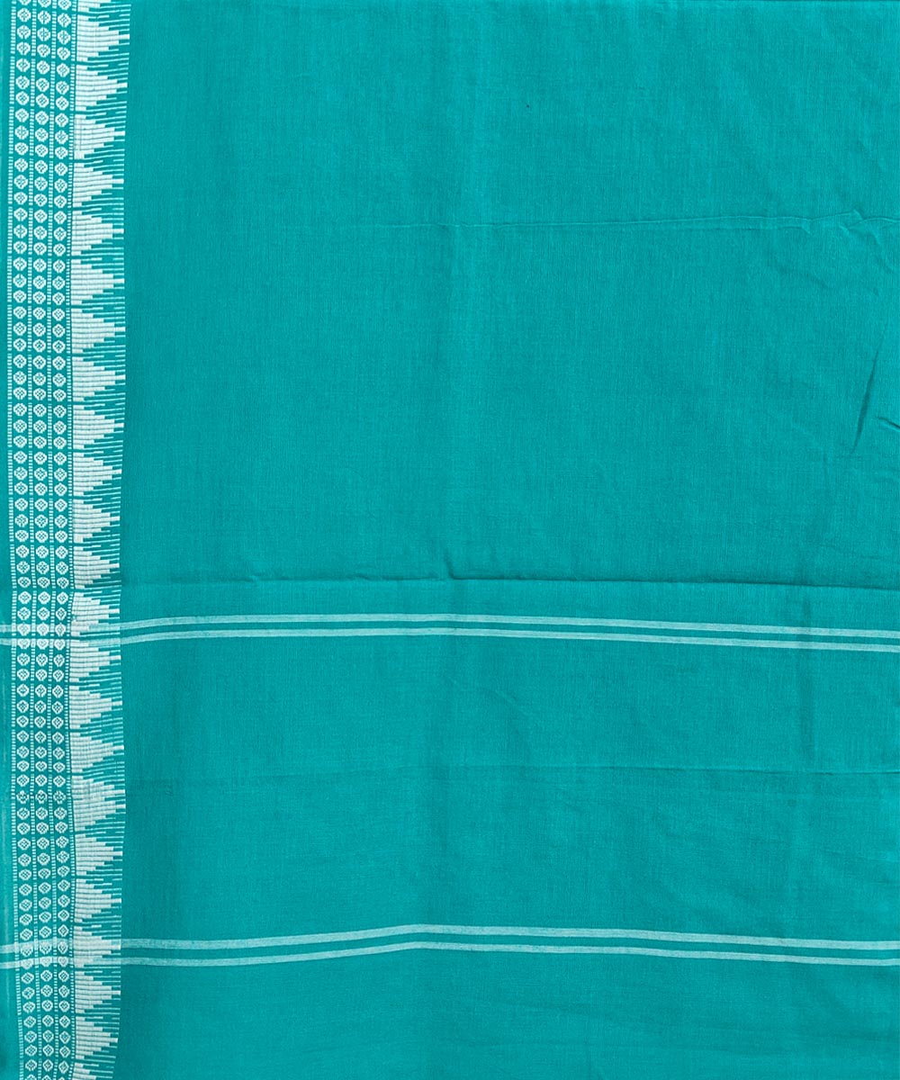 Rama green white handwoven cotton sambalpuri dupatta