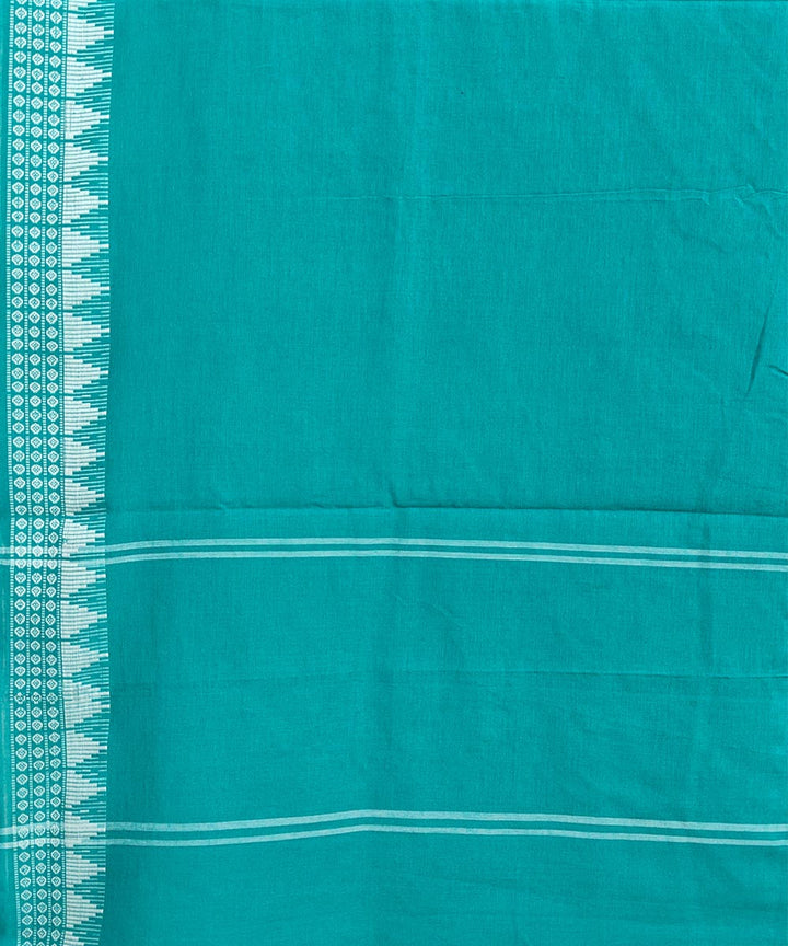 Rama green white handwoven cotton sambalpuri dupatta