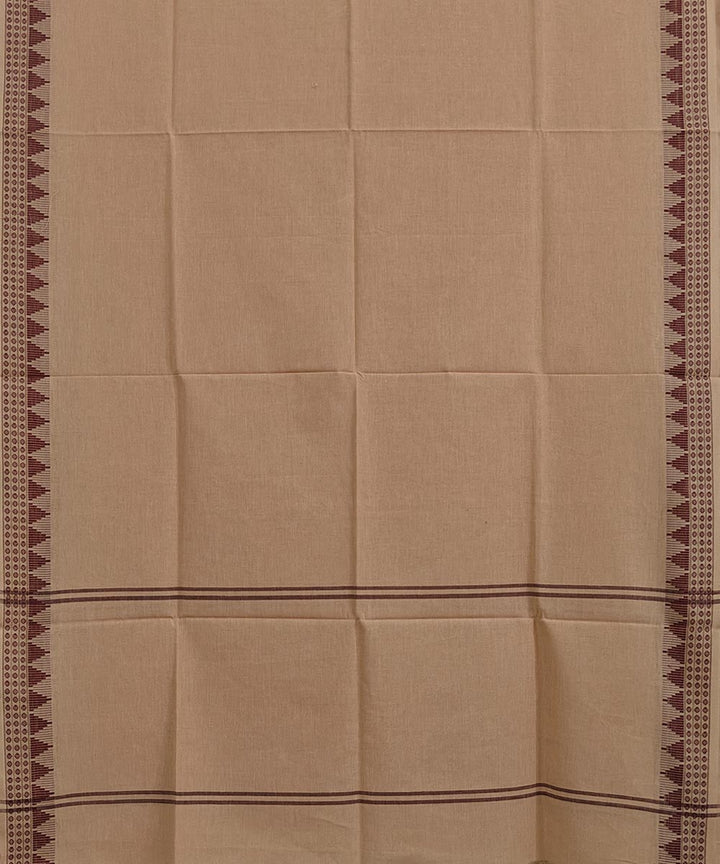 Beige maroon handwoven cotton sambalpuri dupatta