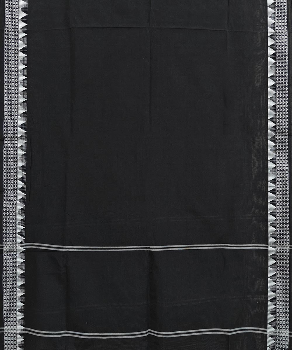 Black white handwoven cotton nuapatna dupatta