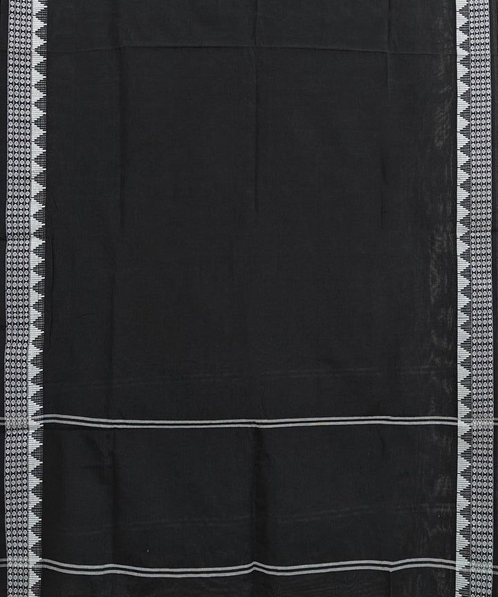 Black white handwoven cotton nuapatna dupatta