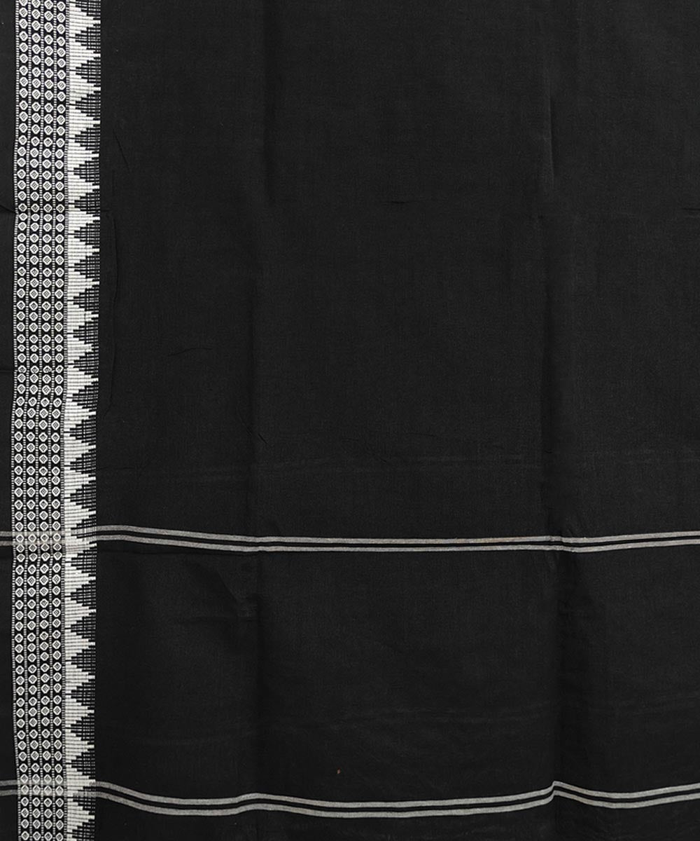 Black white handwoven cotton nuapatna dupatta