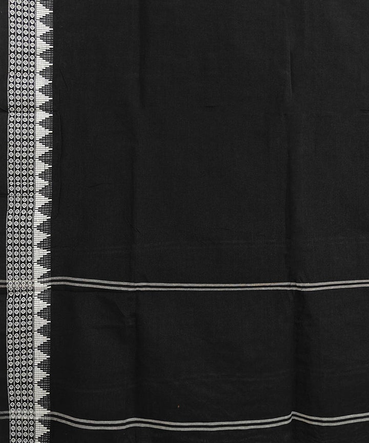 Black white handwoven cotton nuapatna dupatta