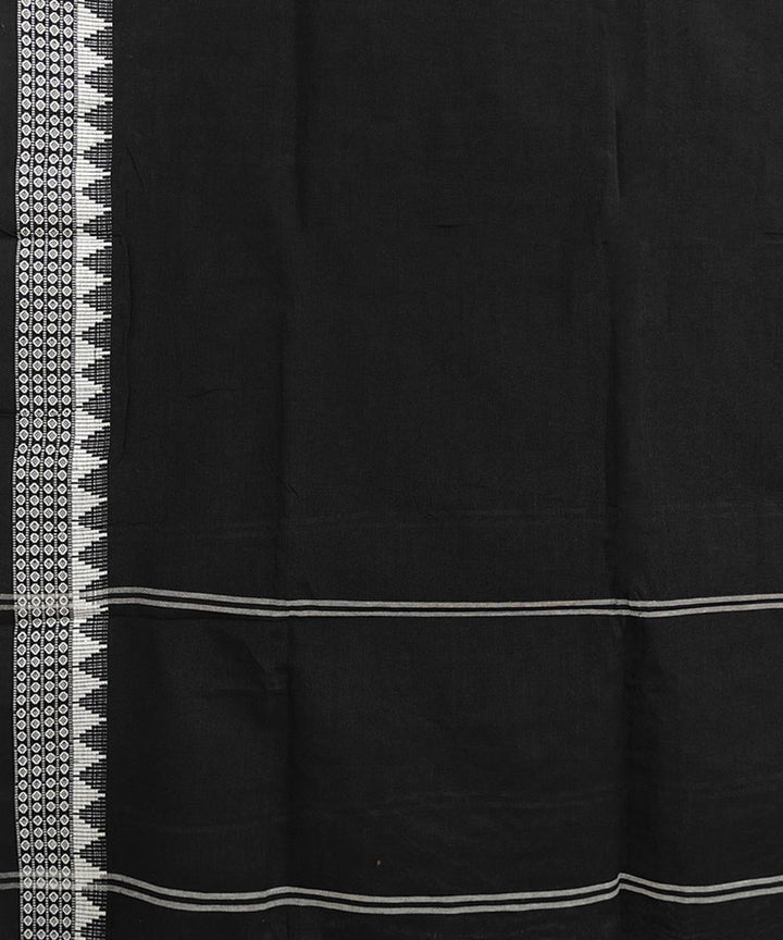 Black white handwoven cotton nuapatna dupatta