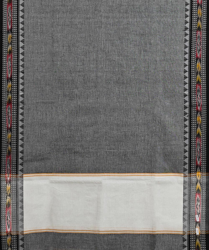 Grey white handwoven cotton nuapatna dupatta