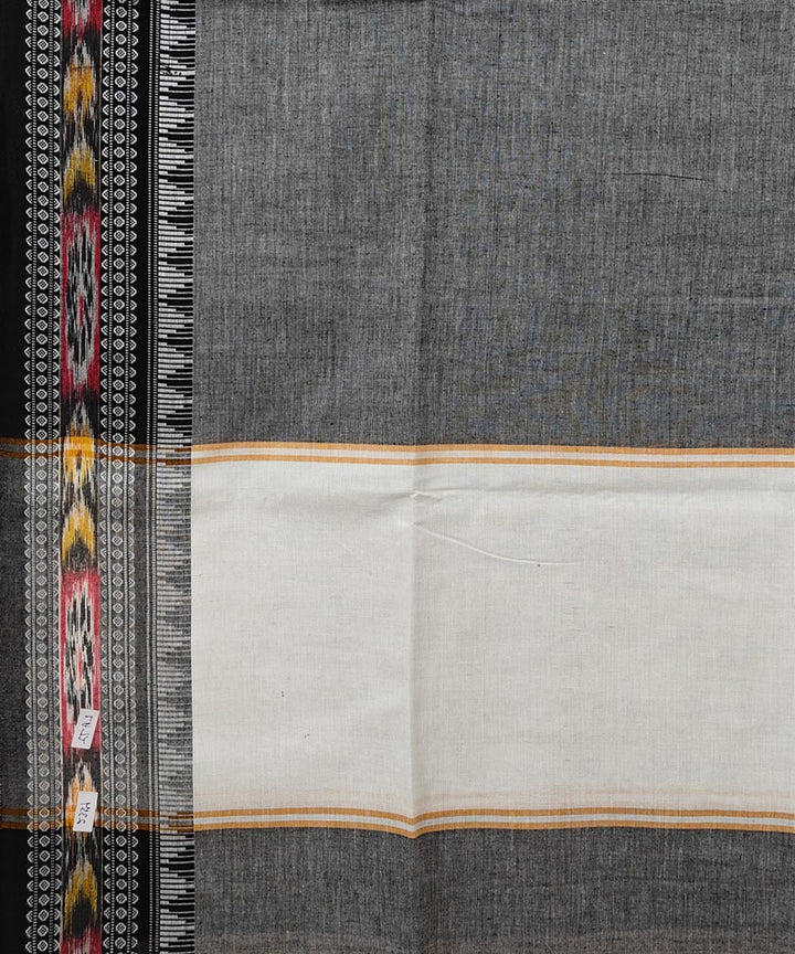 Grey white handwoven cotton nuapatna dupatta