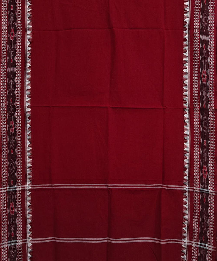 Maroon black handwoven nuapatna cotton dupatta