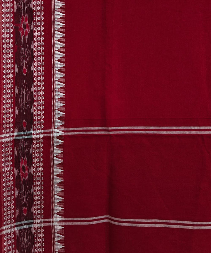 Maroon black handwoven nuapatna cotton dupatta