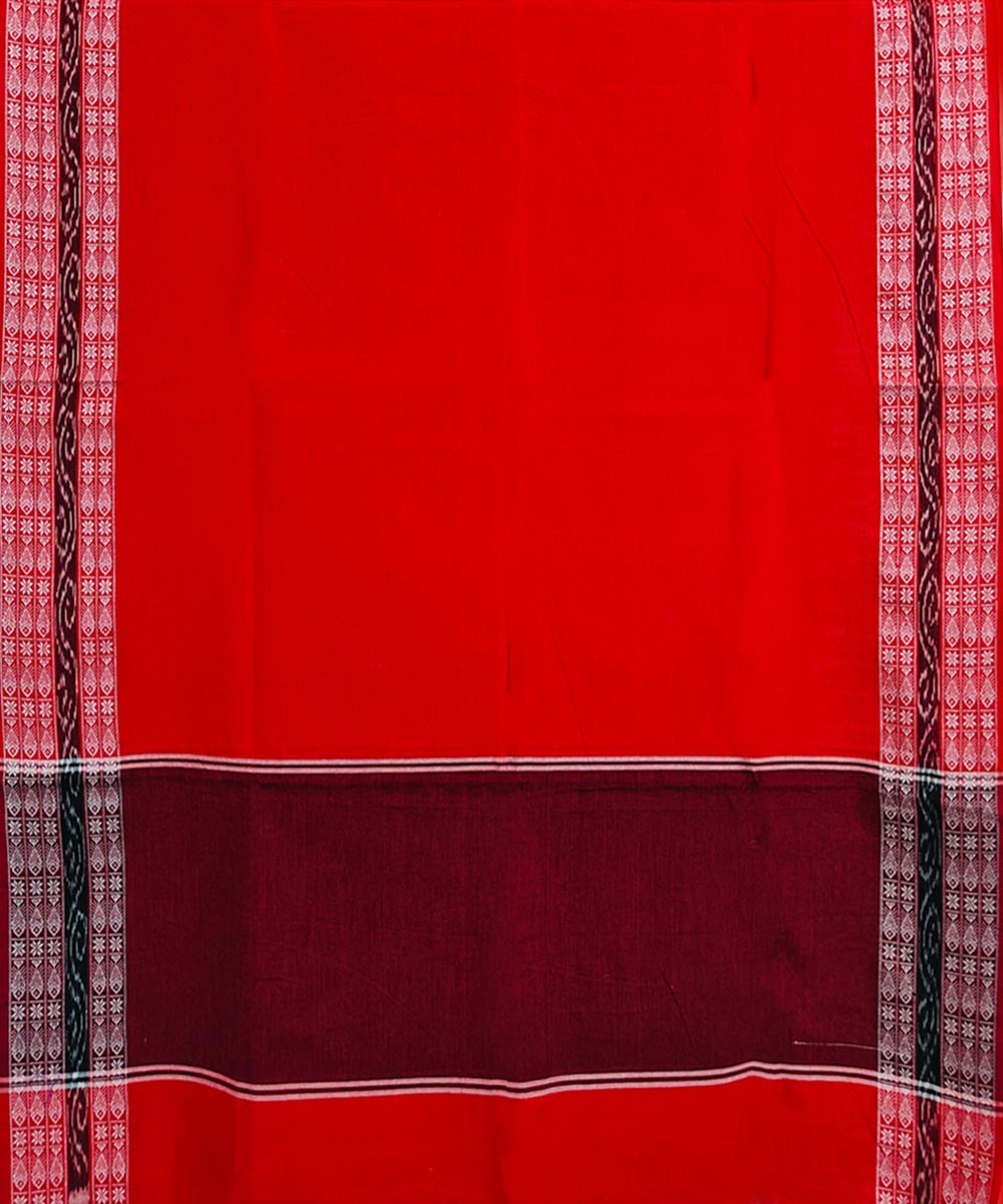 Maroon red black handwoven cotton nuapatna dupatta