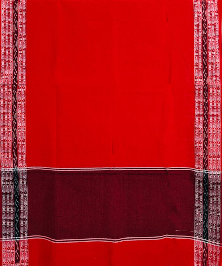 Maroon red black handwoven cotton nuapatna dupatta