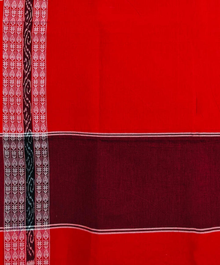 Maroon red black handwoven cotton nuapatna dupatta
