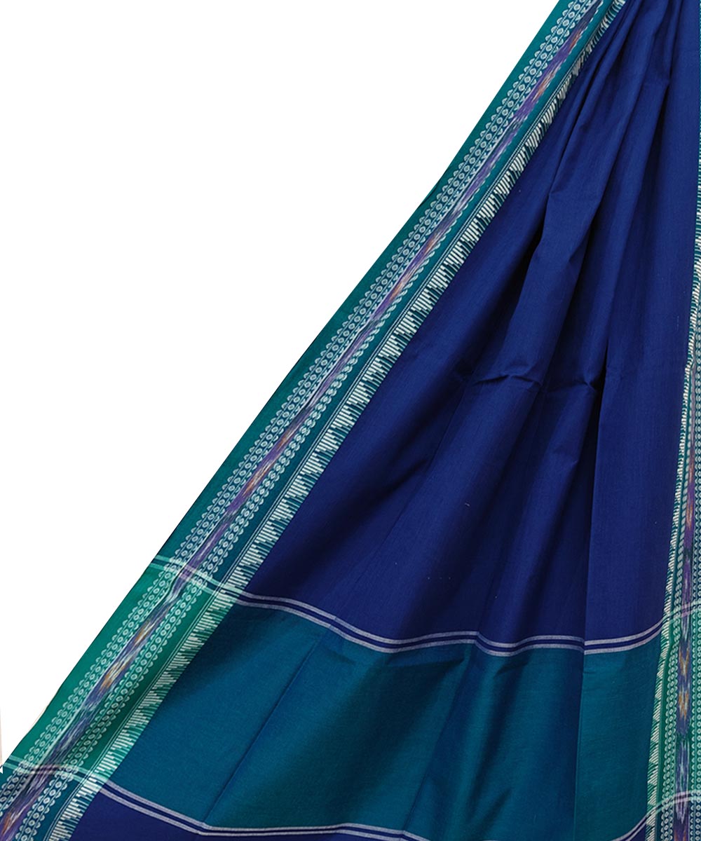 Navy Blue white Handloom Cotton NuapatnaDupatta