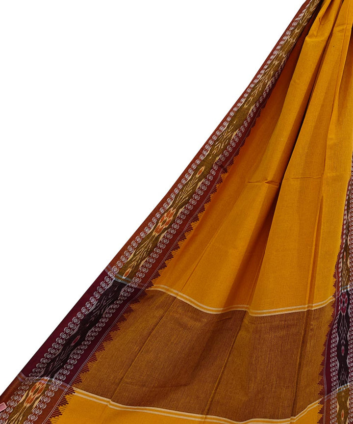 Mustard Maroon Handloom Cotton Nuapatna Dupatta