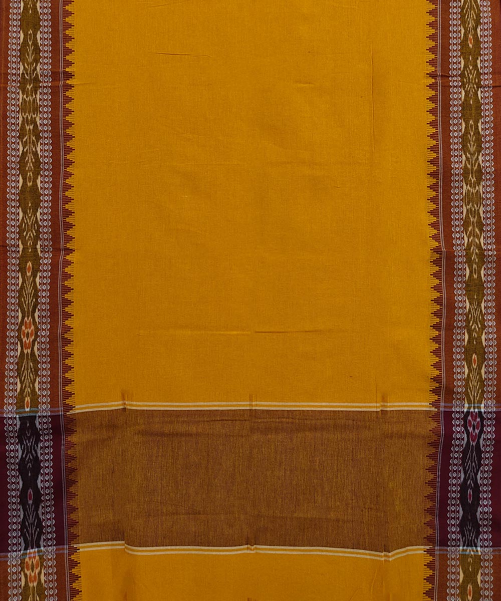 Mustard Maroon Handloom Cotton Nuapatna Dupatta
