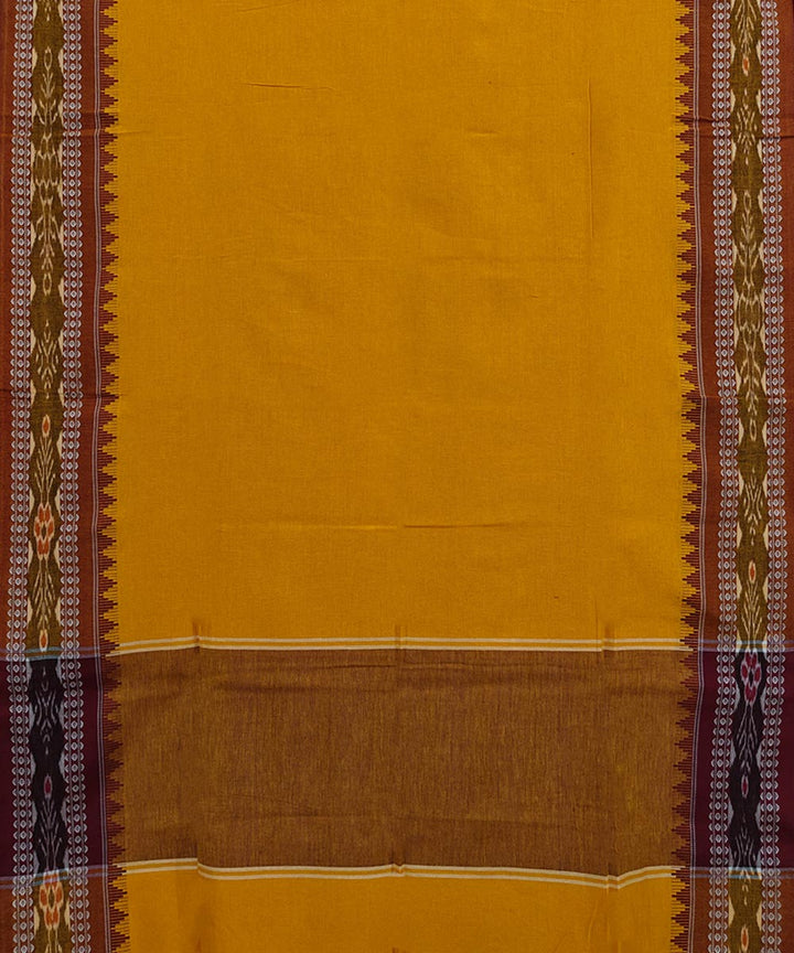 Mustard Maroon Handloom Cotton Nuapatna Dupatta