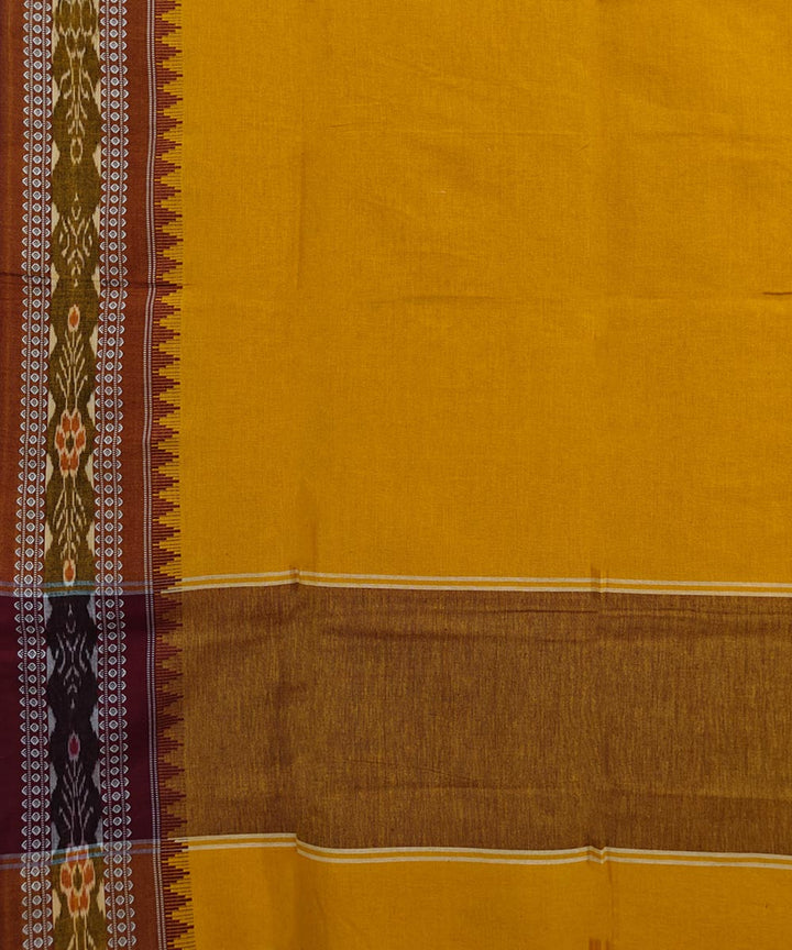 Mustard Maroon Handloom Cotton Nuapatna Dupatta