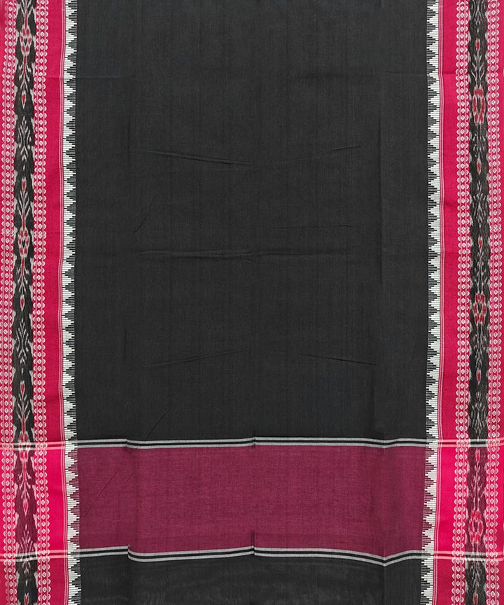 Black Red Handloom Cotton Nuapatna Dupatta