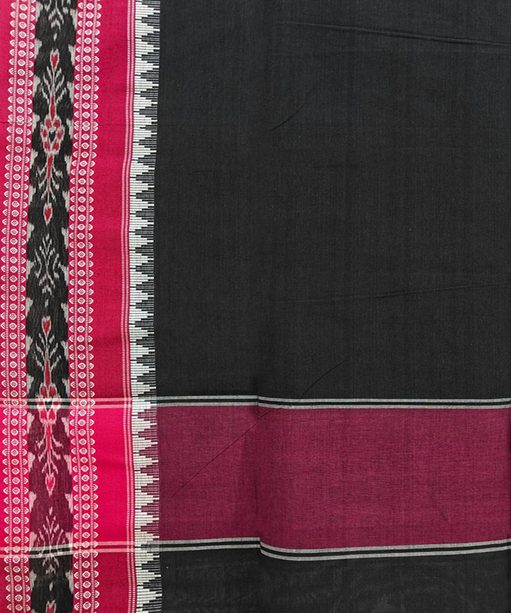 Black Red Handloom Cotton Nuapatna Dupatta