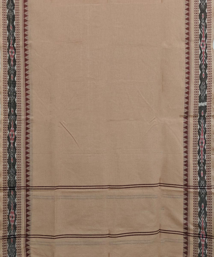 Beige Maroon  Handloom Cotton Nuapatna Dupatta