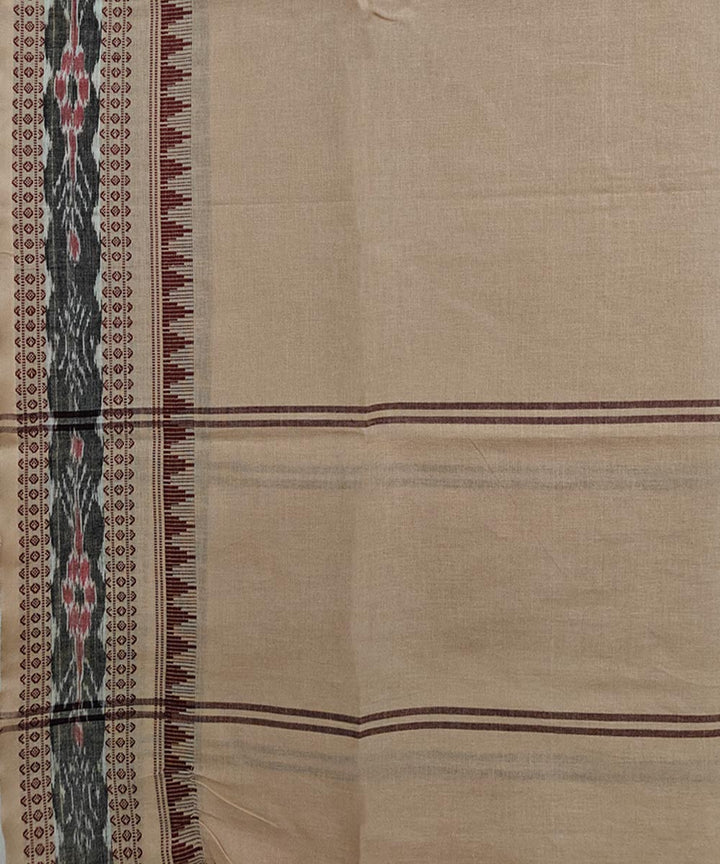 Beige Maroon  Handloom Cotton Nuapatna Dupatta