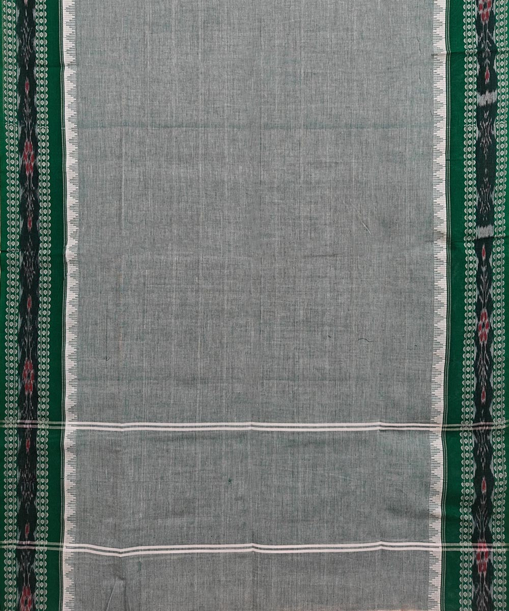 Grey Green Handloom Cotton Nuapatna Dupatta