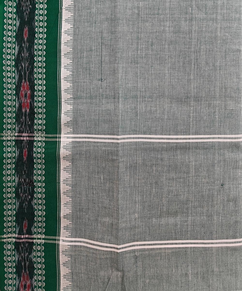 Grey Green Handloom Cotton Nuapatna Dupatta