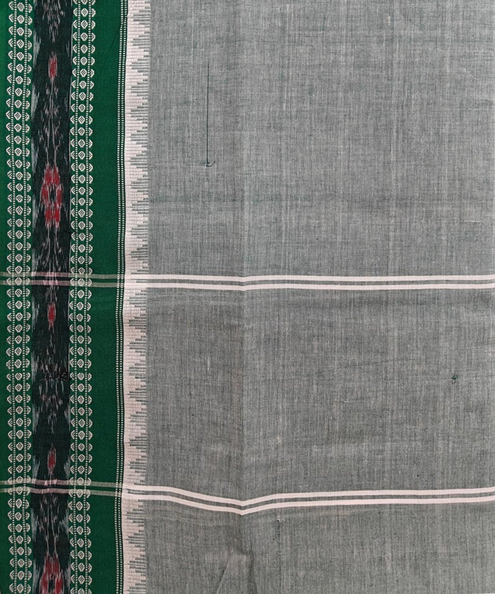 Grey Green Handloom Cotton Nuapatna Dupatta
