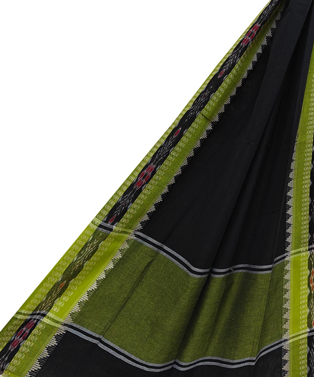 Black Light Green Handloom Cotton Nuapatna Dupatta