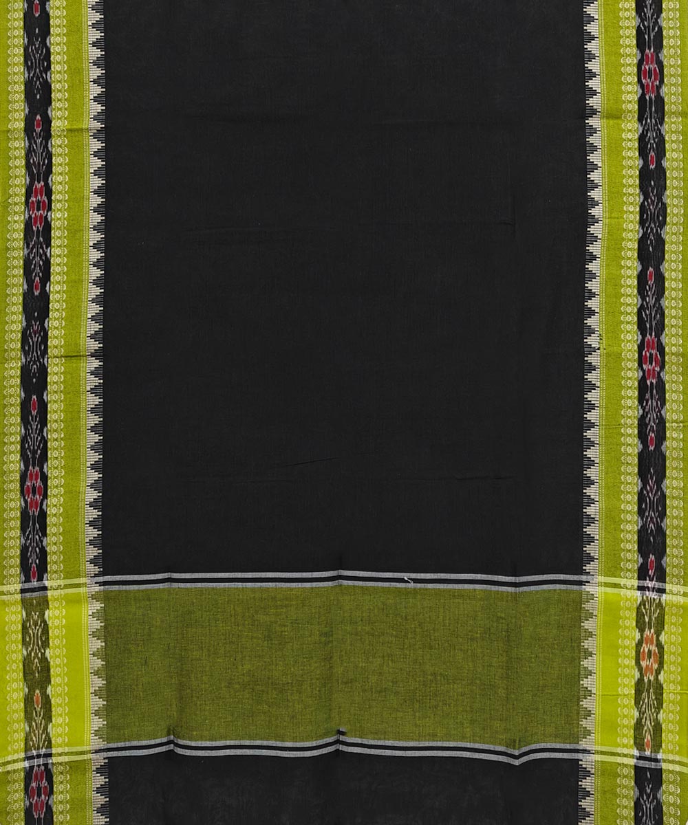 Black Light Green Handloom Cotton Nuapatna Dupatta