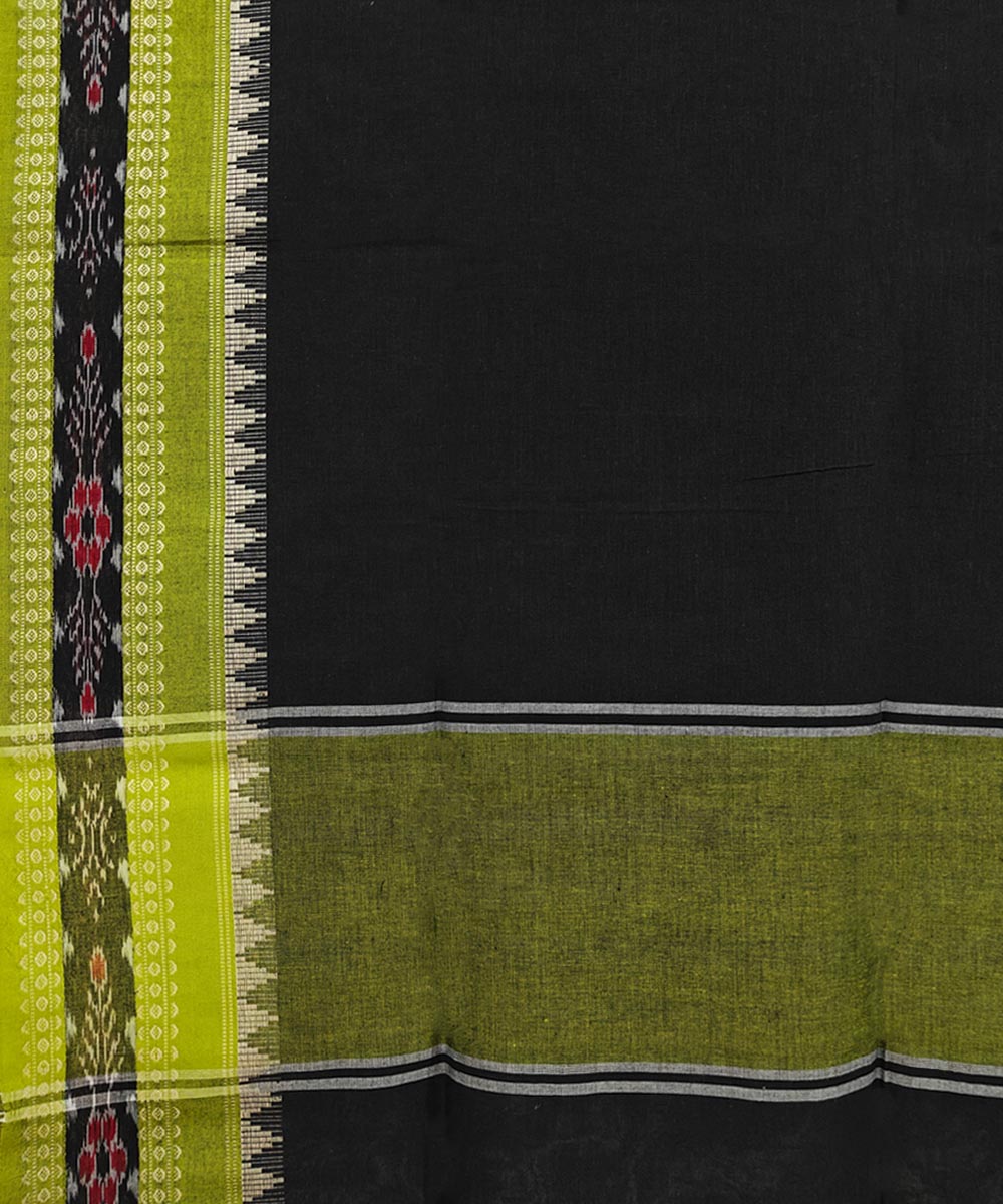 Black Light Green Handloom Cotton Nuapatna Dupatta