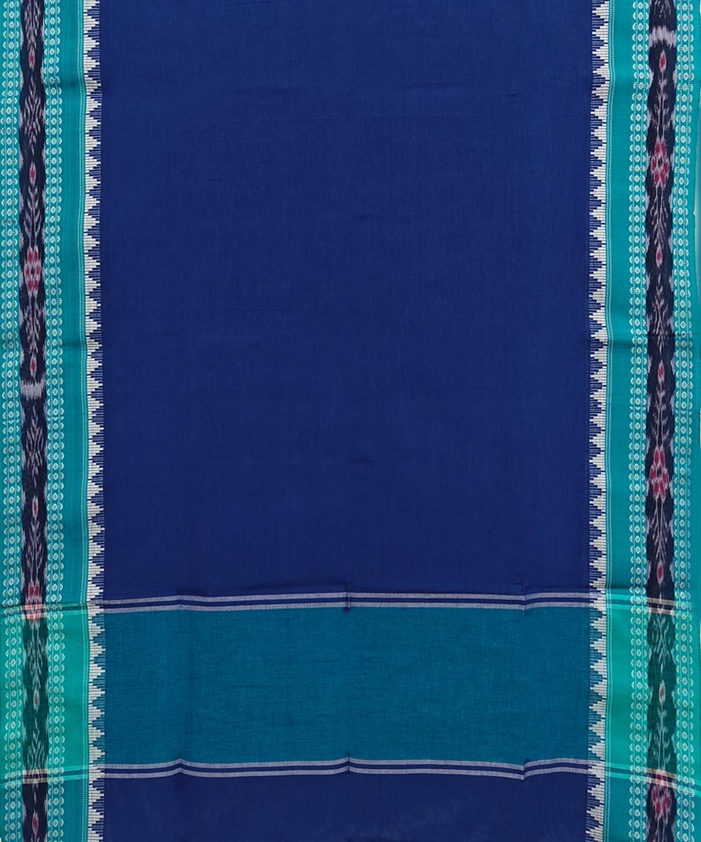 Navy Blue Sky Blue Handloom Cotton Nuapatna Dupatta