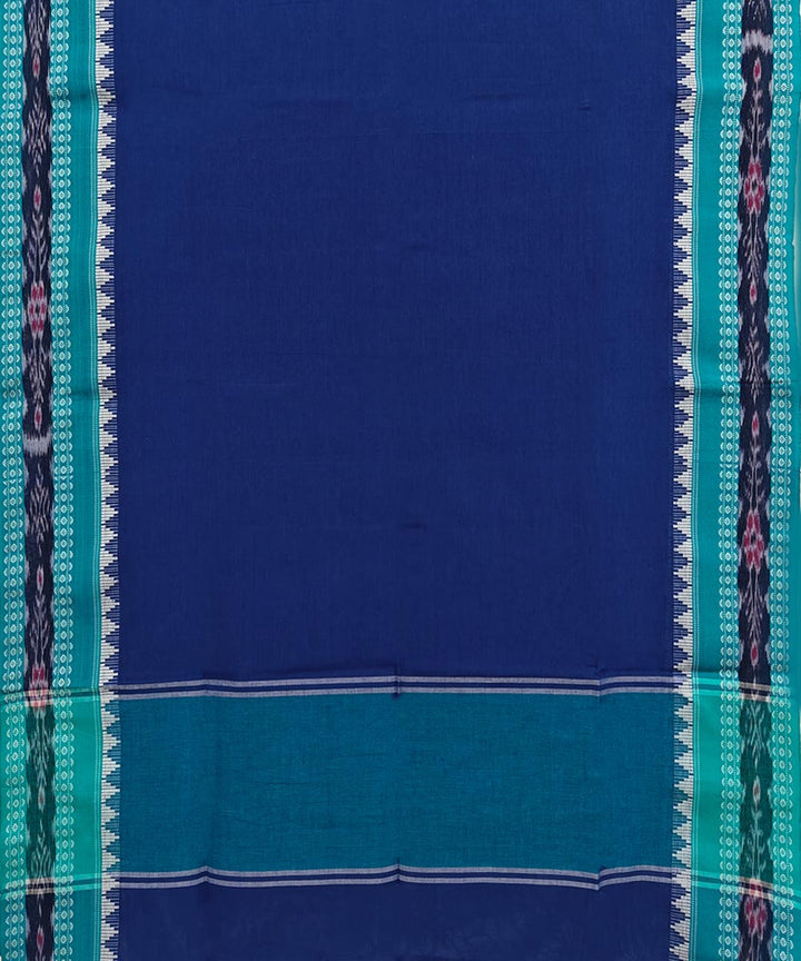 Navy Blue Sky Blue Handloom Cotton Nuapatna Dupatta