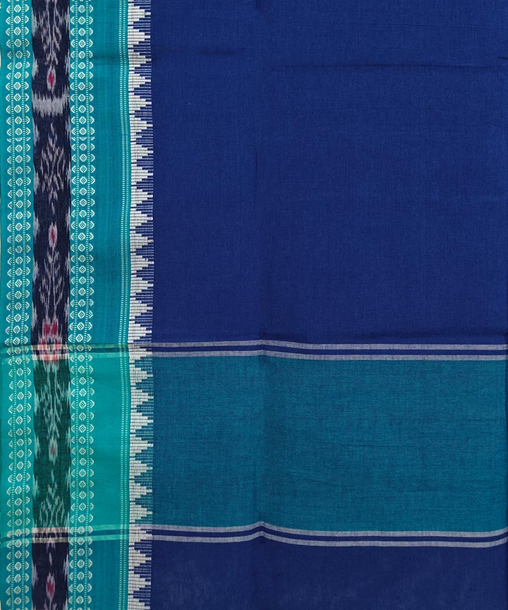 Navy Blue Sky Blue Handloom Cotton Nuapatna Dupatta