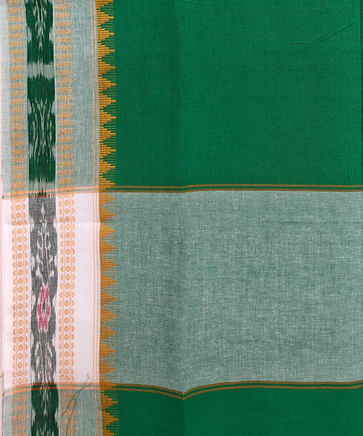 Cyan Green Grey Handloom Cotton Nuapatna Dupatta